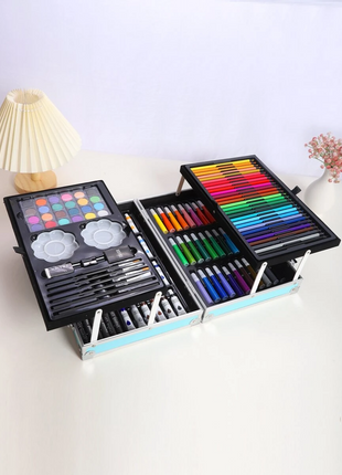 145-Piece Art Set – Unicorn Aluminum Case – Complete Drawing, Painting & Sketching Kit