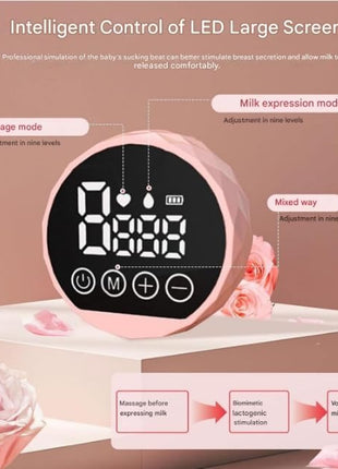 Electric Breast Pump 180ml – 3 Modes & 9-Speed Suction – BPA-Free Silicone Cup – USB-C Rechargeable – LCD Display