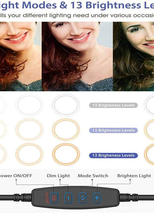 Ring Light 26cm with Tripod – 3 Modes, USB Powered, Adjustable Angle
