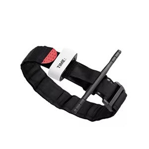 Tourniquet 95cm Emergency Nylon Strap – One-Handed Operation with Windlass Rod – Reusable First Aid Black/Red