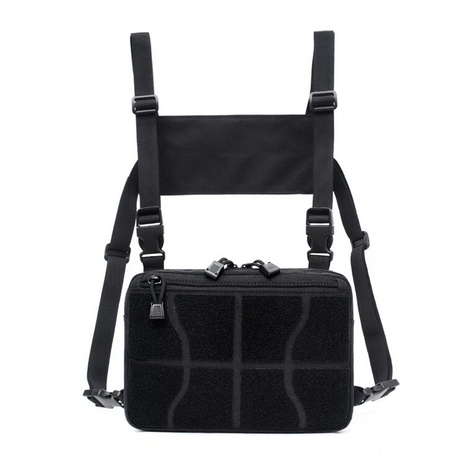 Tactical Chest Rig Bag 26×19×4 cm | 1000D Nylon Multi‑Pocket Adjustable Shoulder/Waist Pack
