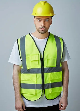 Reflective Safety Vest 69×59 cm – Multi-Pocket High-Visibility Mesh
