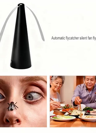 Fly Repellent Fan 25cm Silent Operation with Holographic Blades for Outdoor Food Protection