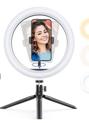 Ring Light 26cm with Tripod – 3 Modes, USB Powered, Adjustable Angle