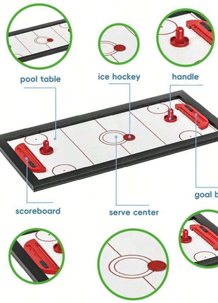 4-in-1 Tabletop Game Set – Compact Wood Game Table with Pool, Air Hockey, Table Tennis & Foosball – Accessories Included
