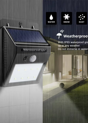 Solar Sensor Wall Light 350 Lumen – 25 LED – Motion Detection – ABS+PC Waterproof Housing – 4 Modes – IP65