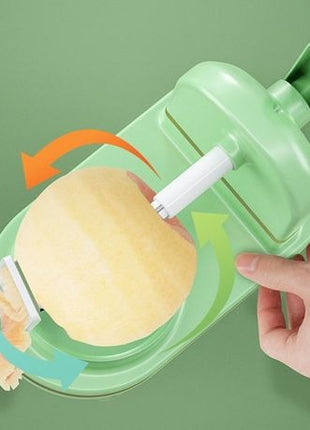 Manual Fruit Peeler with Adaptive Blade, Hand Crank, Suction Base