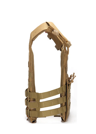 Tactical Plate Carrier Vest Lightweight MOLLE Chest Rig Adjustable Fit Small to XL – No Plates