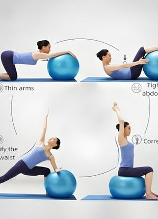 Anti-Burst Gym Body Ball  Non-Slip Exercise Ball for Yoga Pilates Core Balance Stability Training Home Workouts