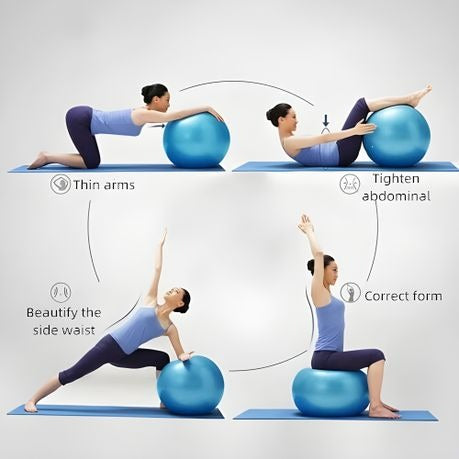 Anti-Burst Gym Body Ball  Non-Slip Exercise Ball for Yoga Pilates Core Balance Stability Training Home Workouts
