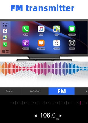 10.26" Car Smart Screen – CarPlay, Android Auto, Dash Cam, Bluetooth, FM, AUX