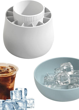 Small Silicone Ice Cube Tray With Lid, 60-Cube Easy Release Ice Cup Mold Blue White