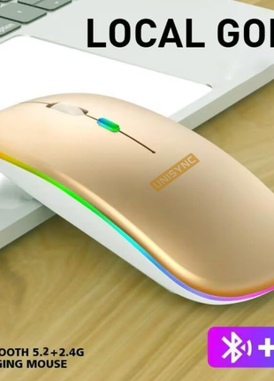 UNISYNC Wireless Mouse 1600 DPI – Bluetooth 5.0 2.4GHz Dual Mode – Silent Click – Rechargeable