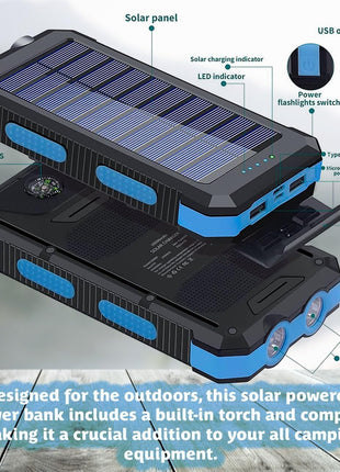 Portable Power Bank 10000mAh – ABS Dual USB Output – Compact Travel Charger – Black