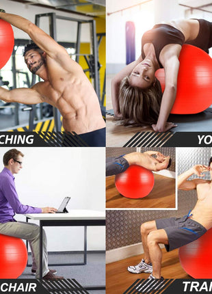 Anti-Burst Gym Body Ball  Non-Slip Exercise Ball for Yoga Pilates Core Balance Stability Training Home Workouts