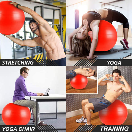 Anti-Burst Gym Body Ball  Non-Slip Exercise Ball for Yoga Pilates Core Balance Stability Training Home Workouts