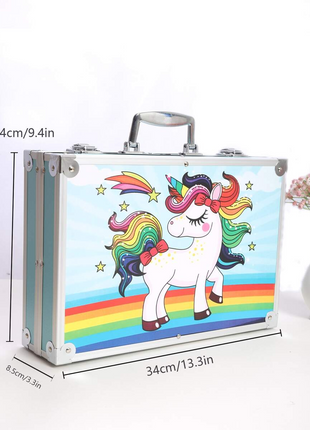 145-Piece Art Set – Unicorn Aluminum Case – Complete Drawing, Painting & Sketching Kit