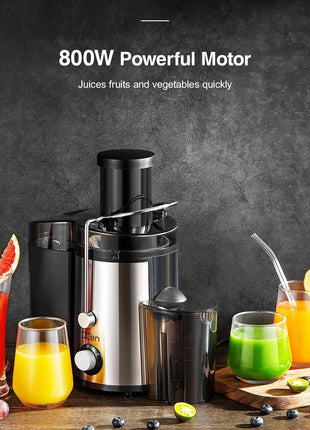 800W Centrifugal Juicer Machine – Dual Speed, Wide Mouth, Safety Lock & Overload Protection