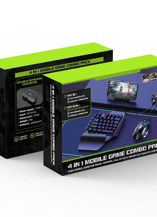 One‑Hand Gaming Mechanical Style Keyboard & Backlit Rainbow Mouse Combo (USB Wired)