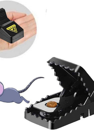 Reusable Mouse & Rat Trap – Durable Plastic & PS Snap Trap – Black