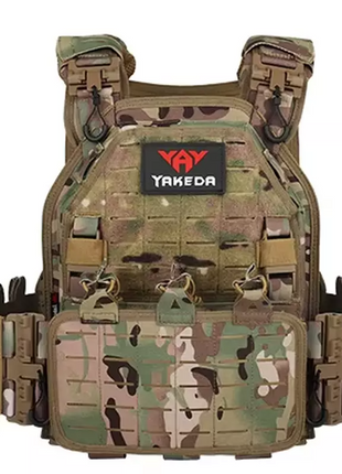 Tactical Vest 1000D Nylon Quick‑Release Modular Plate Carrier Vest Multicam