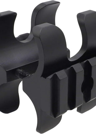 Shotgun Flashlight Barrel Clamp Mount with Detachable Pic‑Rail – CNC Aluminum – Dual Screw – Black