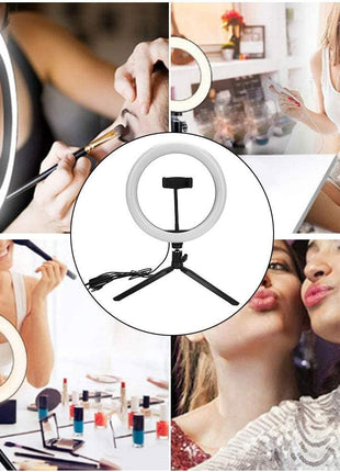 Ring Light 26cm with Tripod – 3 Modes, USB Powered, Adjustable Angle