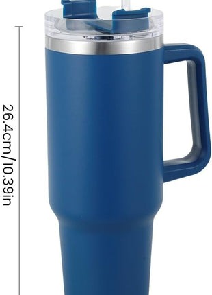 1.2L Stainless Steel Tumbler - Double-Wall Vacuum Insulated, Splash Proof, BPA-Free Lid with Rotating Cover