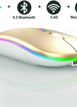 UNISYNC Wireless Mouse 1600 DPI – Bluetooth 5.0 2.4GHz Dual Mode – Silent Click – Rechargeable