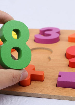Montessori Wooden 3D Number Puzzle Board 0–9 – Early Learning Toy for Toddlers