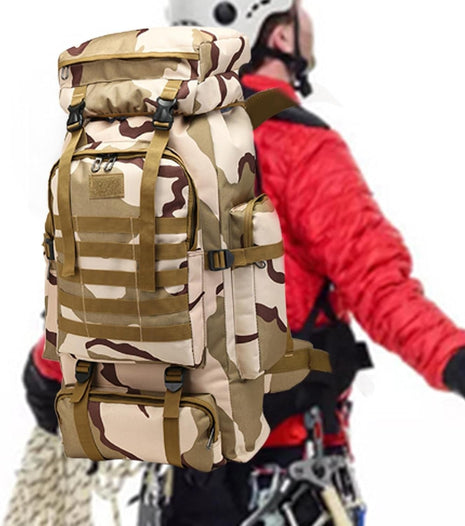 80L Tactical Hiking Backpack – Waterproof 600D Oxford