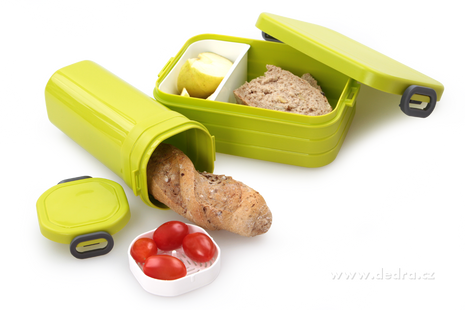 2‑Compartment Leakproof Lunchbox & Water Bottle Set – BPA‑Free PP – 19×12×6.5 cm + 7×8×8 cm – Green