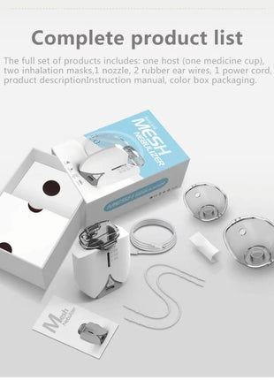 Mesh Nebulizer 8mL Capacity USB-C Power – Quiet Wearable Design for Adults & Kids – White