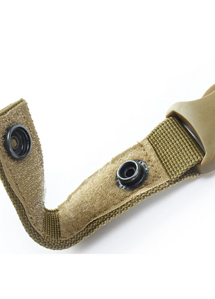 Water Bottle Holder Clip 13.5cm Nylon with Carabiner and Velcro Strap – Fits 27mm Bottles – Khaki/Black/Green