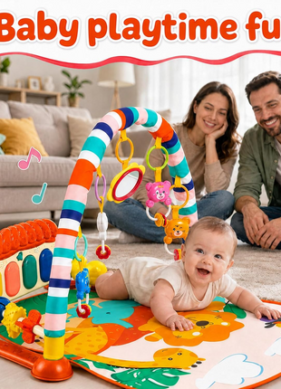 Piano Fitness Rack Baby Play Mat – Multi-Function Orange