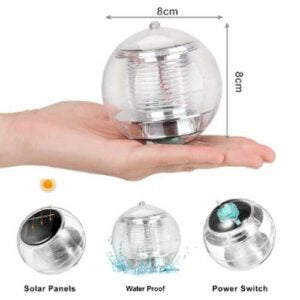 Solar Light Floating Ball Clear ABS Outdoor LED Pool Pond Garden Decoration Light with Switch