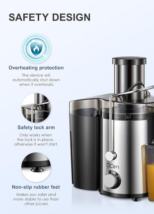 800W Centrifugal Juicer Machine – Dual Speed, Wide Mouth, Safety Lock & Overload Protection