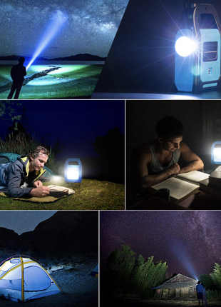 Rechargeable Solar LED Work Light with COB, 3W LED & Tube Light USB Emergency Lantern