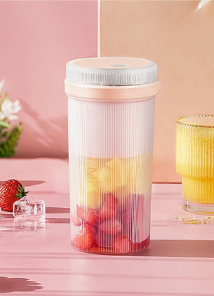 Portable USB Rechargeable Blender 300ml Personal Juicer Cup with 6 Stainless Steel Blades, 40W, 1200mAh Battery- Pink