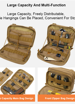 Large Tactical Molle Admin Pouch Utility Fanny Pack 24×19×9 cm – Oxford Cloth