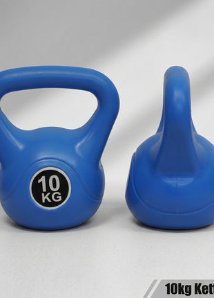 Vinyl Coated Cement Filled Kettlebell Weight 2kg to 16kg Home Gym Strength Training - 10kg