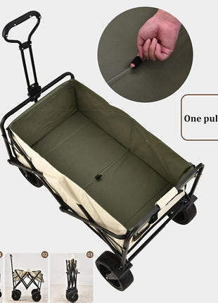 Collapsible Folding Wagon Cart 150L Capacity – Steel Frame, Oxford Cloth, Off-Road Wheels – Camouflage