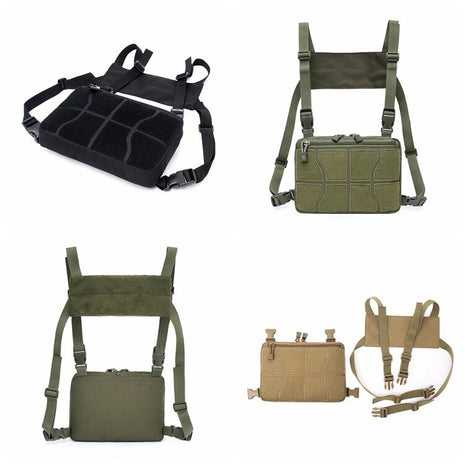 Tactical Chest Rig Bag 26×19×4 cm | 1000D Nylon Multi‑Pocket Adjustable Shoulder/Waist Pack Green