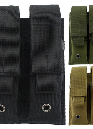 Tactical MOLLE Double Magazine Pouch 600D Nylon 15 cm×10 cm – Fits Double‑Stack 9 mm Pistol Mags
