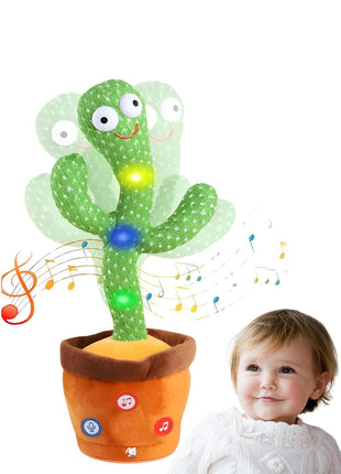 Dancing Cactus Toy with LED Lights and Voice Recording – Plush Musical Entertainment for Toddlers