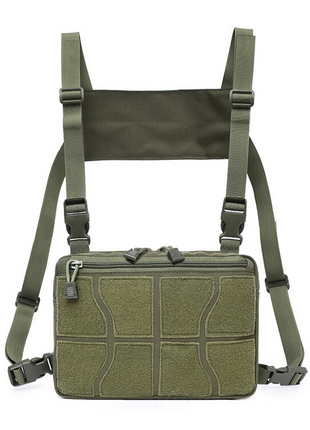 Tactical Chest Rig Bag 26×19×4 cm | 1000D Nylon Multi‑Pocket Adjustable Shoulder/Waist Pack