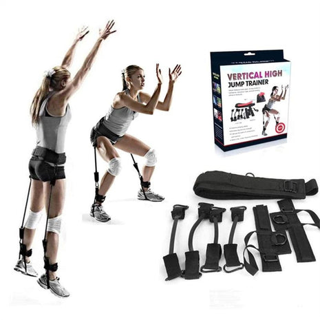 Vertical Jump Trainer Resistance Bands – Adjustable Waist Belt & Ankle Straps – 40–100 lb – Leg Power, Agility & Speed Training