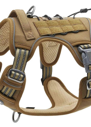 Tactical Dog Harness Medium Oxford Nylon with Dual D-Rings & Quick-Release