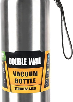 Stainless Steel Silver Insulated Vacuum Bottle Double Wall Thermal Flask for Hot and Cold Drinks