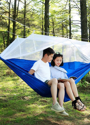 Camping Hammock 290x140cm Nylon with Mosquito Net – Lightweight Foldable Outdoor Hammock